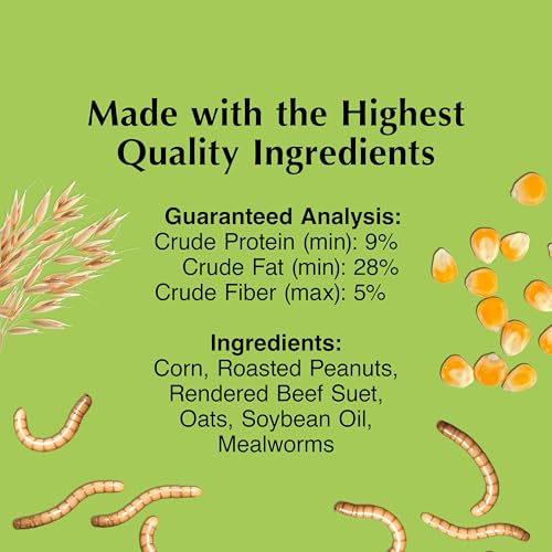 Image of C&S Mealworm Delight No Melt Suet Dough, Suet Cakes for Wild Birds Including Robins, Blue Jays, Woodpeckers, Wrens, Bluebirds and More, 11.75 Ounces, Pack of 8