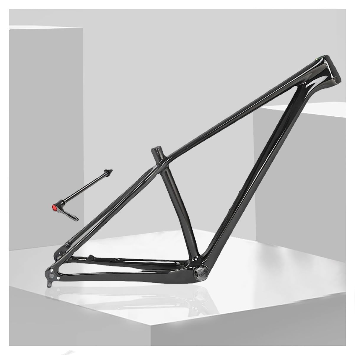 KLWEKJSD 15'' 17'' 19'' Mountain Bike Frame Carbon Fiber Disc Brake Thru Axle 142x12mm Bike Frame for 27.5er 29er Wheelset Routing Internal BB92 (Color : Glossy Black, Size : 17x29in)