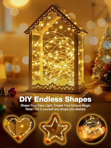 Image of 6Pack Fairy Lights with Timer, 7ft 20 LED Twinkle Light Battery Operated 3 Modes, Mini String Lights for Christmas Trees Wreath Party DIY Mason Jars Bottles Decor, Warm White