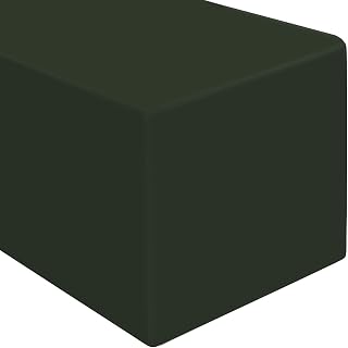 Lann's Linens - 8' Premium Fitted Tablecloth for 96" x 30" Rectangular Table - Wedding/Banquet/Trade Show - Polyester Cloth Fabric Cover - Hunter Green