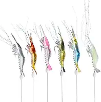 Kit 6 Iscas Camarão Artificial Robalo Tucunaré Corvina Pesca