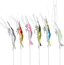 Kit 6 Iscas Camarão Artificial Robalo Tucunaré Corvina Pesca