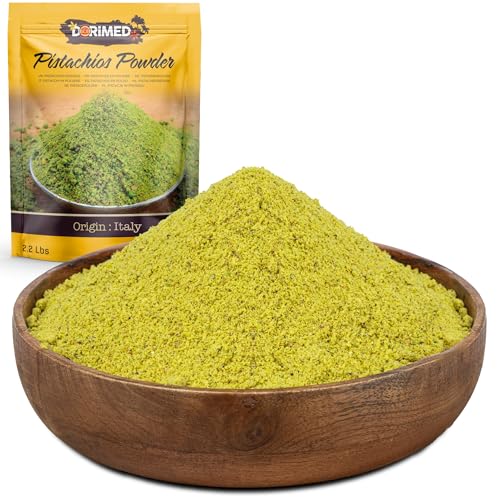 DORIMED Pistachos en Polvo Crudos | Sin Sal | 1 Kg de Pistachos Triturados de Origen 100% Natural | Fruto Seco Vegano y Vegetariano | Sin cáscara | Picados y Frescos | No tostados