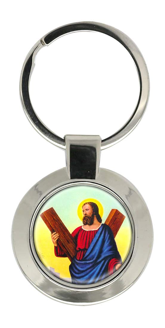 Giftshop Uk Unisex Silver Coloured Metal St. Andrew The Apostle Key Ring