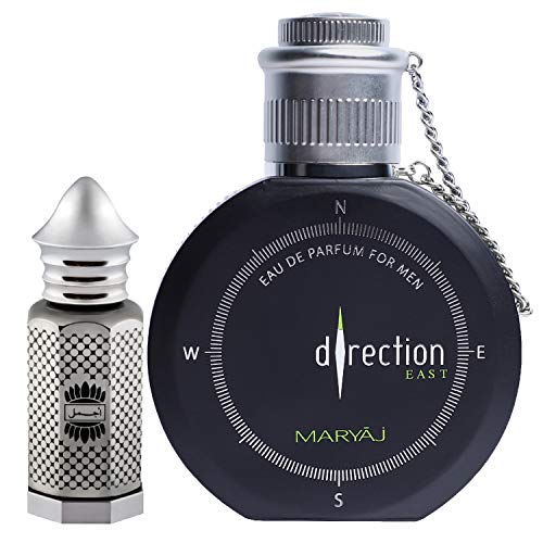 Ajmal Asher Concentrated Perfume Oil Oriental Alcohol-free Attar 12ml for Unisex and Maryaj Direction East Eau De Parfum Citrus Spicy Perfume 100ml for Men - Image 2