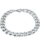 T TRENDY MART Stylish Stainless Steel Chain Style Bracelet For Men Boys Mens Bracelets 8.5 Inches