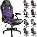 TecTake Sportsitz Chefsessel Stuhl ergonomischer Gaming Bürostuhl Racing Schalensitz - Diverse Farben - (Schwarz-Lila)