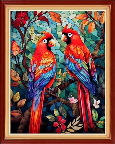 Image of Artvxeay Stamped Cross Stitch Kits - Embroidery Kits for Beginners Cross Stitch Kits for Adults 11 CT Printed Patterns Needlepoint Kits - (Colorful Parrot 16x20 inch)