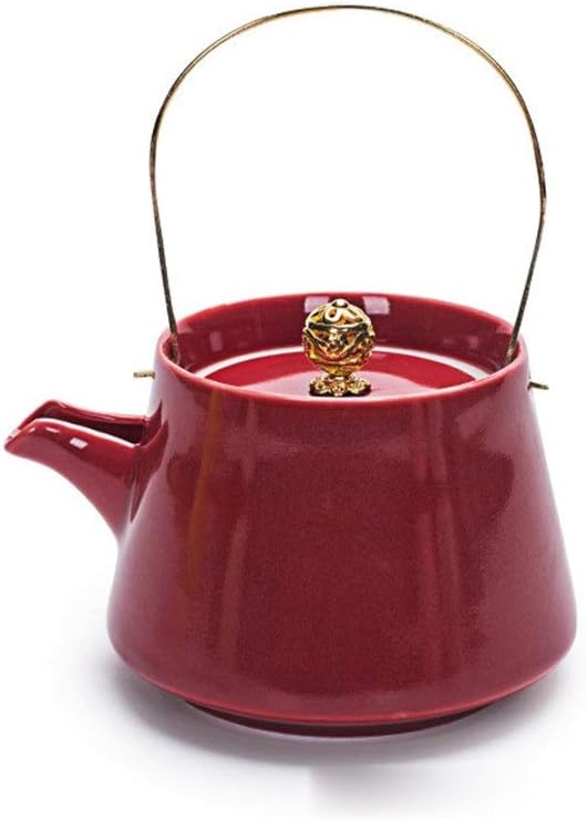 Release Celadon Ceramic Beam Tea Pot 240ml Pot Household Tea Set Single Teapot Ceramic Flower Teapot Kettle (A) (D)