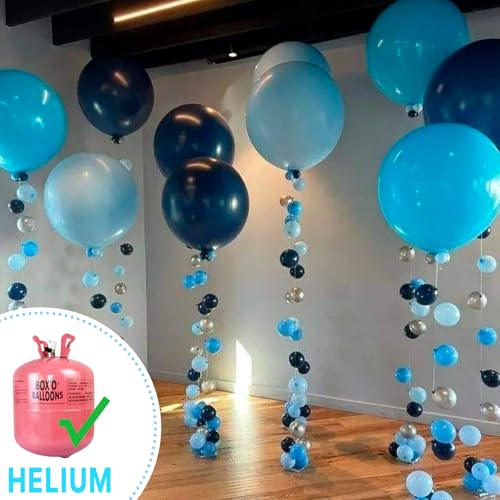 Image of PartyWoo Baby Blue Balloons 4pcs 36 Inch Light Pastel Sky Aqua Blue Balloons for Graduation Baby Shower Gender Reveal Weddings Easter Birthday Bachelorette Anniversary Party Decorations Blue-Q13