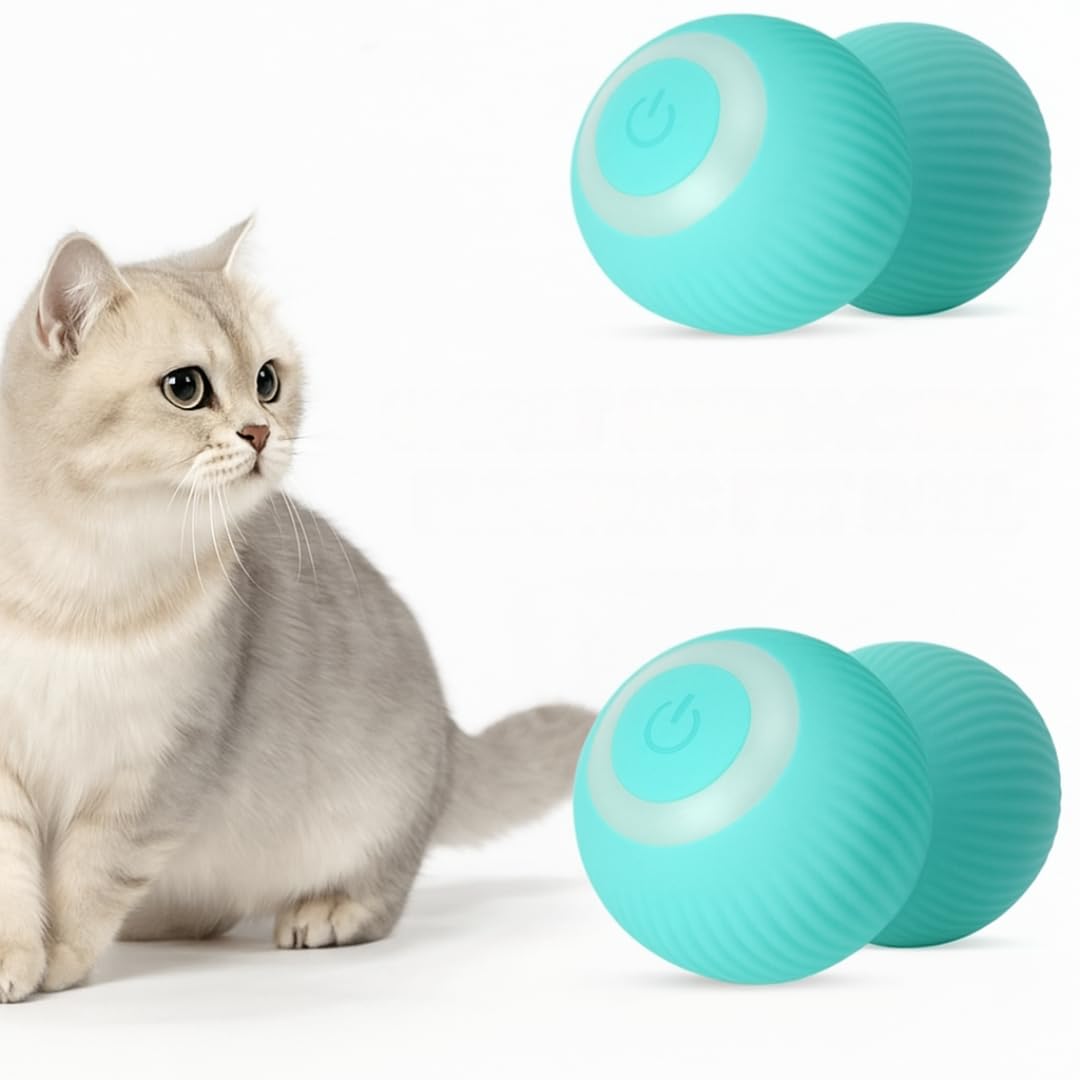 Interactive Pet LED Ball Toy with Light for Cats (Green)