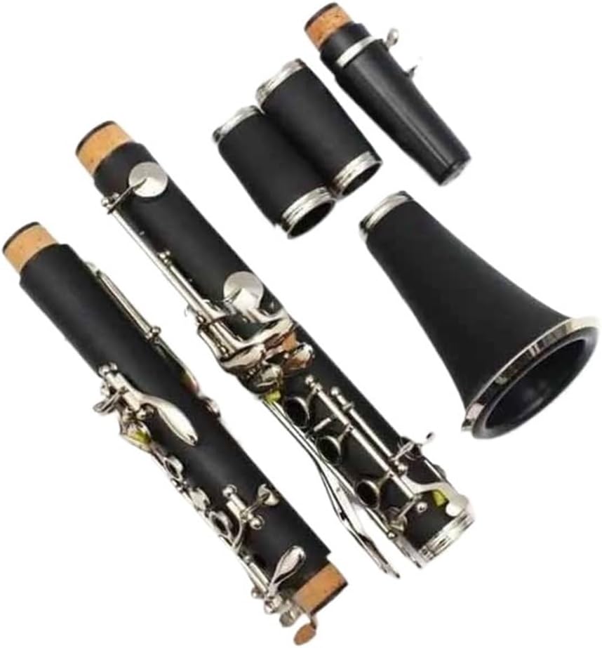 Bb Clarinet Bakelite Nickel Plated 17 Keys Instrument With Case(Bakelite)