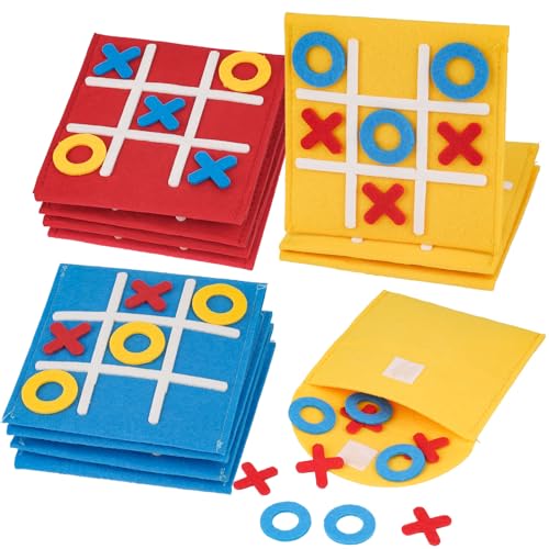 Moosono Tic Tac Toe Spiel, 12 Stück Filz Tic Tac Mini, Bunt Tic Tac Town...