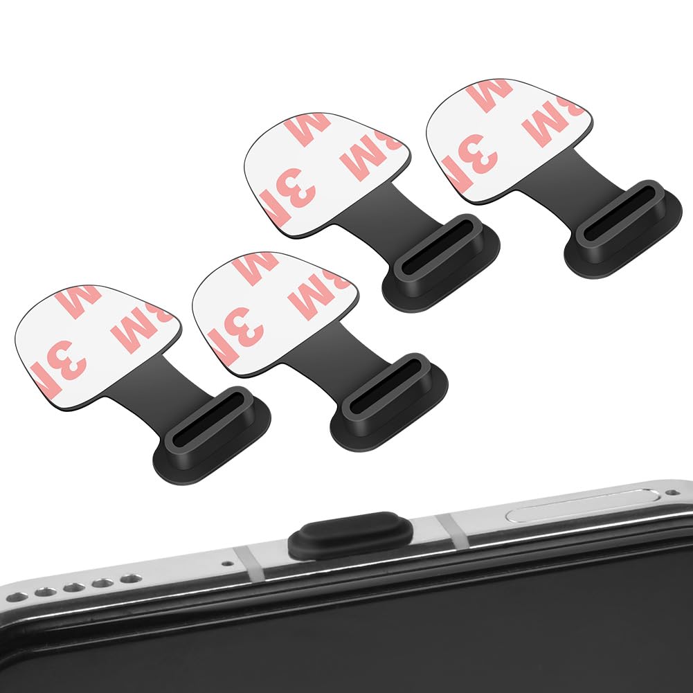 AXFEE Zatyczki przeciwpyłowe kompatybilne z iPhone 15, silikonowe zatyczki przeciwpyłowe typu C ze zdejmowanym klejem, osłona portu ładowania typu C, kompatybilna z Samsung/OnePlus/Huawei/Google