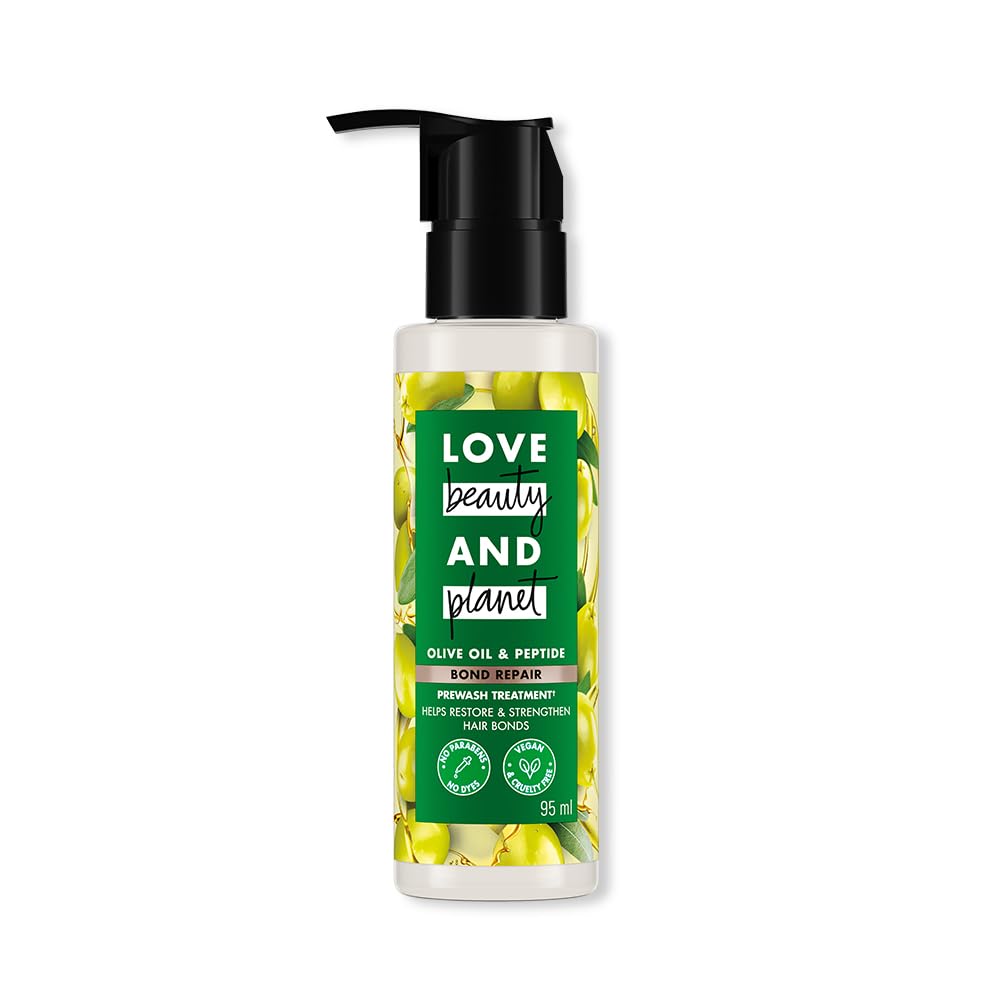 Love Beauty And Planet Olive oil & Peptide Bond Repair Prewash Treatment, 95ml | Helps restore and strengthen hair bonds-image-6
