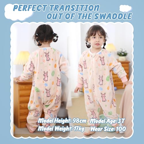 Image of MICHLEY Baby Sleeping Bag Sack with Legs Long Sleeve Wearable Pajamas | wearable blanket toddler baby, 9 Months-6T, Animal Designs, Flannel, Machine Wash