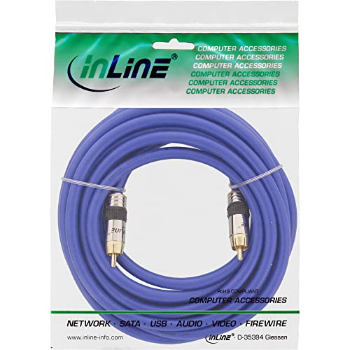 Câble audio numérique RCA InLine 89805P mâle mâle de 5m avec contacts dorés
