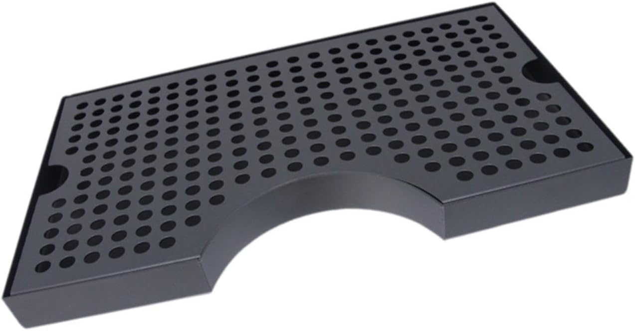 こぼれ防止ノッチ付きブラックドリップトレイ レストラン用 ステンレススチール防止 排水タイププレート ケゲレータープルーフワインドリ