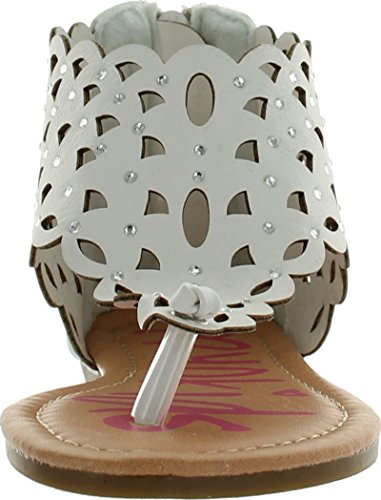 Yokids Karylle-82 Perforated Closed Flat Thong Girls Sandals With Rhinestones3