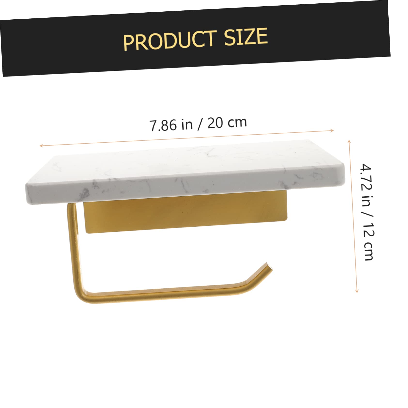 jojofuny Portarrollos de Papel Higiénico Instalación Fácil con Estante de Mármol, Superficie Lisa, para Pared, Adecuado para Baño y Cocina