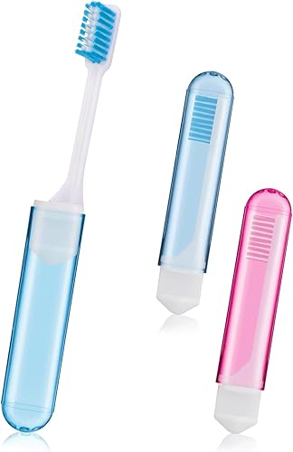 Miniatura 2 de Sibba Kit de soportes para cepillos de dientes de viaje, cerdas suaves, cepillos de dientes, tamaño pequeño, portátil, pequeño, plegable, paquete