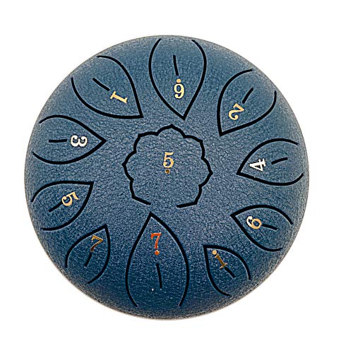 Steel Tongue Drum 11 Notes 6 Inches, Dia Lotus type Steel Handpan Drum Tung Drum C-Key with Mallets Book, Notes Sticker, Drum Stick Holders, Finger Picks, Bag for Children Beginner