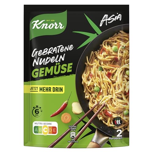 Knorr Asia Noodles Gebratene Nudeln Gemüse schnelles Gericht fertig in nur 6 Minuten 2 Portionen