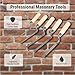 5 PCS Professional Masonry Tools, Tuck Pointer Trowel Set, 1/4’’, 5/16’’, 3/8’’, 1/2’’, 9/16’’ Tuck Pointing Trowel Brick Jointer Cement with Wood Handle, Mortar Repair for Tuck Pointing