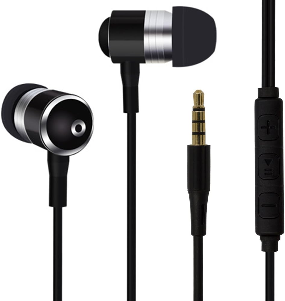 EATPOW In-ear Handsfree Stereo Earphone Headphone with Remote and Microphone, Noise Isolating, Heavy Deep Bass for iPhone,Samsung, Apple,Android phone,Tablet,PC(Black)