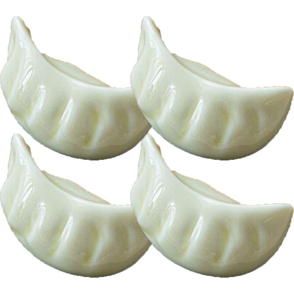 Wudaizhi As Show 4Pcs Chopstick Rest Kitchen Tableware Simulation Dumplings Chopstick Holder Stand Spoon Rack