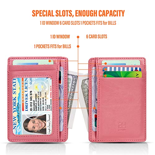 Image of GH GOLD HORSE Slim RFID Blocking Card Holder Minimalist Leather Front Pocket Wallet for Women | Slim