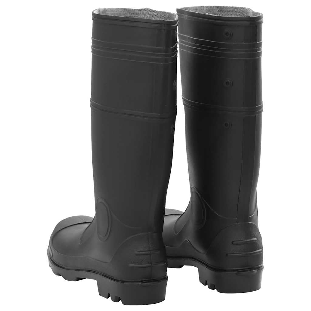 Stivali di gomma neri in PVC, taglia 46, con suola antiscivolo e altezza 41 cm, pantaloni impermeabili da pesca e caccia, per pesca a mosca, laghetto, fiume, lago e costa