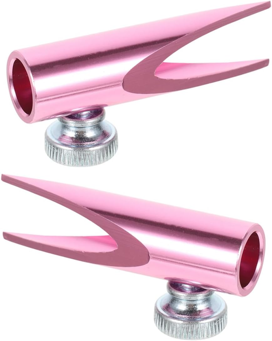 Amosfun 2pcs Mini Makeup Pencil Sharpener Dual-Sided Metal Eyebrow and Eyeliner Sharpener Portable Pink Cosmetic and Eye Pencil Use