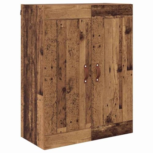 Armario de pared con aspecto de madera envejecida de 2 puertas 2