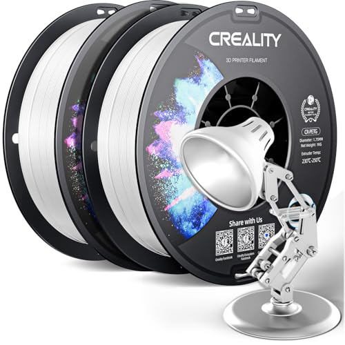 Image of CREALITY PETG Filament 1.75mm 3D Printer Filament, 2kg (4.4lb) Neatly Wound Spool, Dimensional Accuracy ±0.03mm, 2026 Batch, Fit for Most FDM 3D Printers, White (2-Pack)