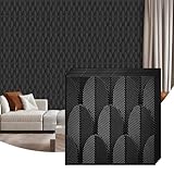 STICKGOO 33 Pack Black 3D Wall Panels, PVC 3D Wall Panels, Decorative PVC Wall Tiles, 12' x 12', 3D Textured Wall Panels for Interior Wall Decor, Game Room Decor, Cactus Design, 32 Sq.Ft