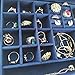 PENGKE 2 Layer Jewelry Box for Women 36 grid necklace or jewelry holder organizer with lock,Blue Pack of 1