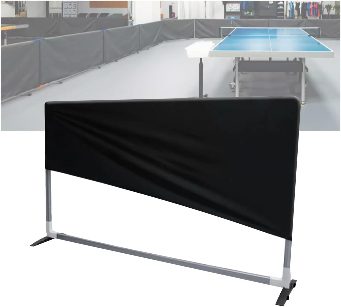 Portable Field Fence for Game Room,Black Table Tennis Surround Block, Easy to Set Up for Playing Home Community