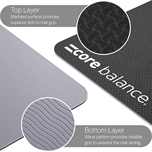 Foto von Core Balance TPE Yogamatte & Tragegurt, aus 6mm dickem Schaum, rutsch- und reissfest, umweltfreundliches Material, ideal für Pilates, geruchsneutrale Fitnessmatte, 183cm x 65cm x 6mm, 6 versch. Farben