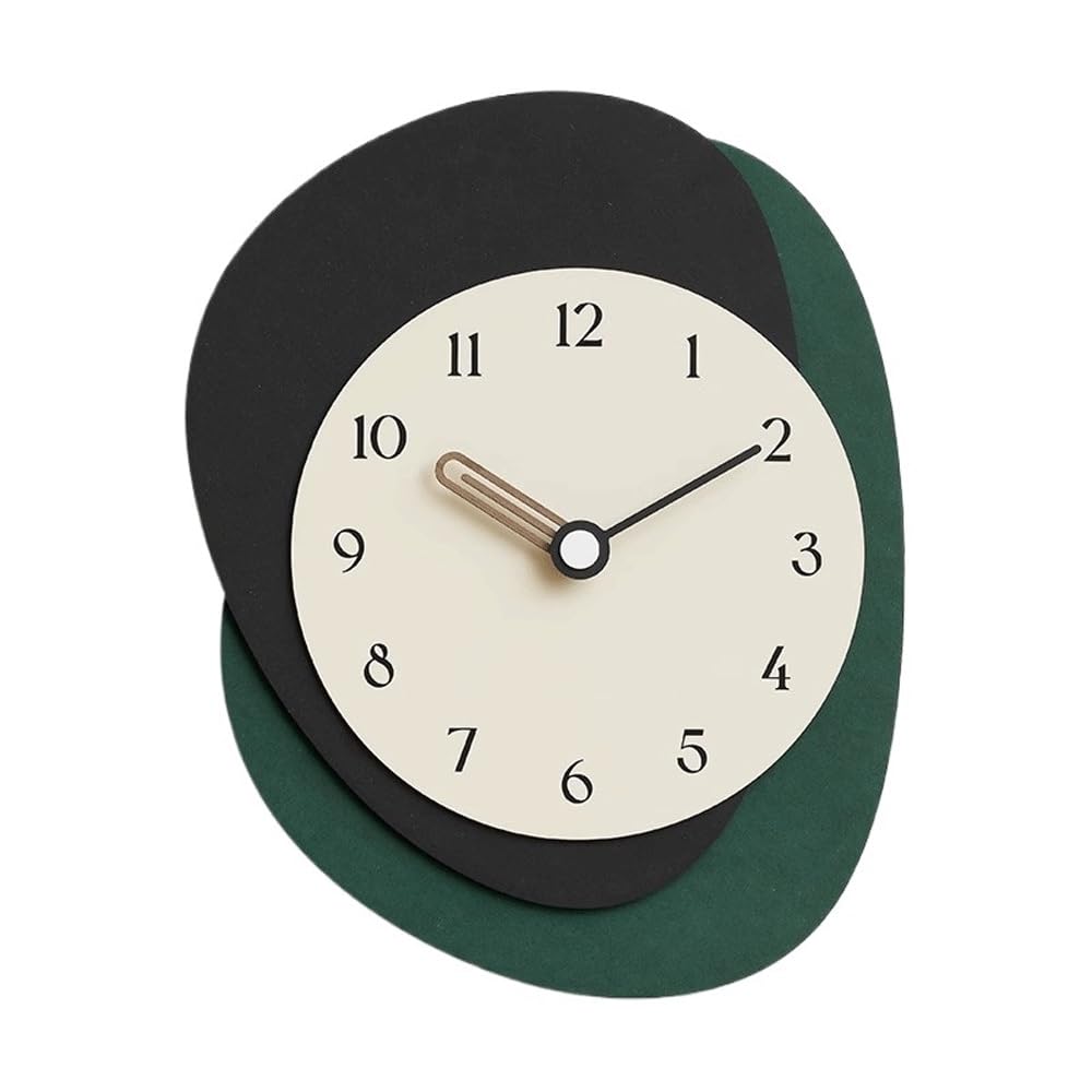 J9V4G6S3B5 Analogue Wall Clock Living Room No Punching Clock Simple Decoration Background Wall Personalized, Suitable for Foyer, Study, Hotel for Room Decoration(Green)