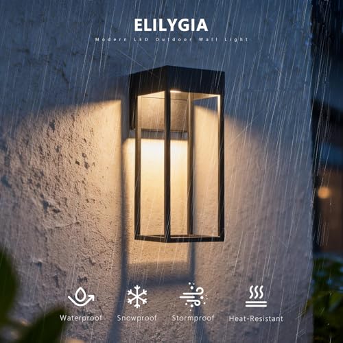 Image of LED Outdoor Wall Lights, Wall Mount Wall Sconces, 1 Pack | 3000K Hardwired, IP65 Waterproof Wall Lantern, Exterior Lighting Fixtures for Front Door Porch Garage Patio Garden