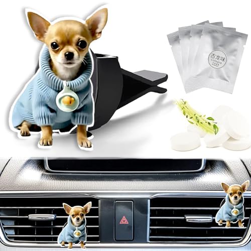 Image of Cute Car Air Freshener Clips Dog Car Vent Clip Dog Cars Scents Cologne Air Conditioner Clip Auto Vent Interior Decoration Cars Accessories Dogs Loves Gifts for Men Women