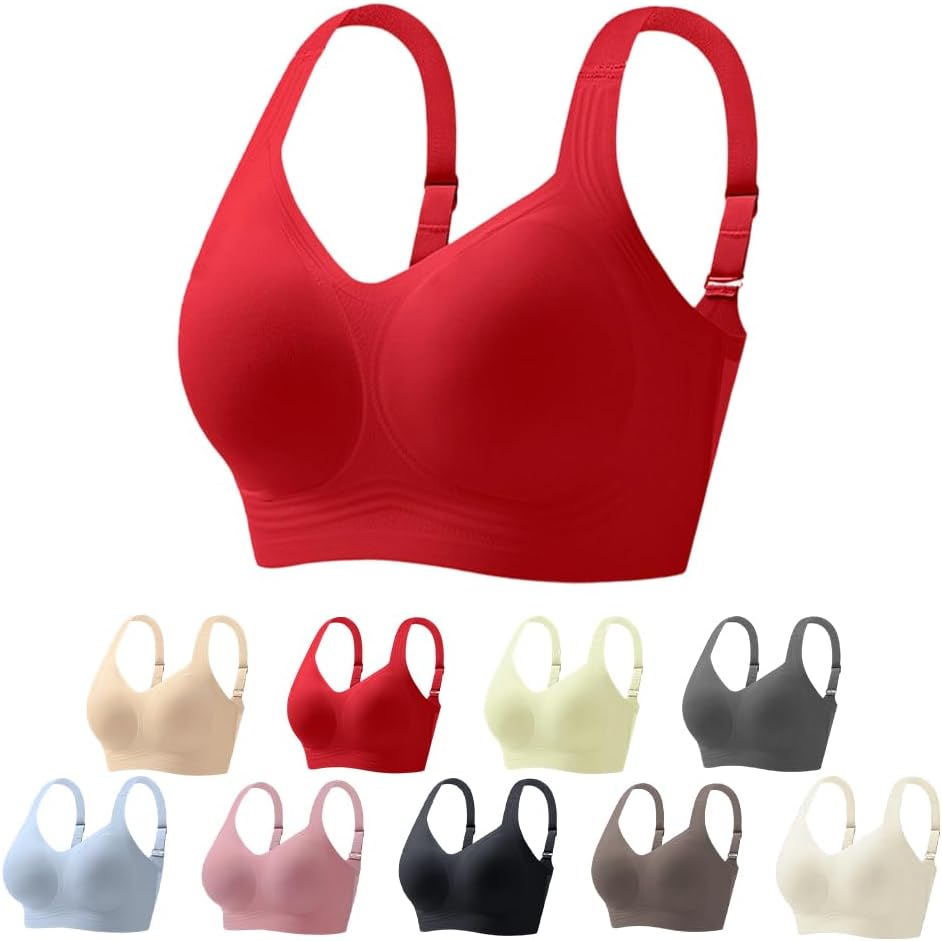 Women Wirefree Bras, Womens Seamless Wireless Supportive Bra, Push Up Full Coverage Supportive Everyday T-Shirt Bra