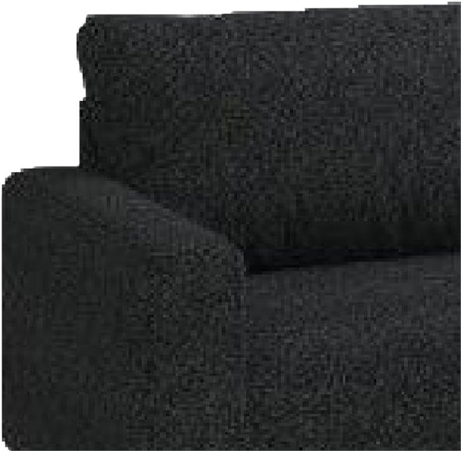 Pemberly Row 83" Sofa, Black Boucle Fabric, Bench-Style Seat, Track Arms with Welt Trim, Champagne-Finished Wooden Legs, Kiln-Dried Hardwood Frame, Modern Living Room Seating, 82.5" L x 34.5" W x