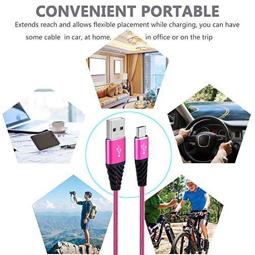 Boenoea Fast Phone Charger Android 10Ft 5-Pack Long Micro Usb Cable Braided Compatible With Samsung Galaxy J3 J7 S6 S7 Edge Note 4 5 Lg Blackberry Motorola Xbox Ps4 Kindle #TOP5