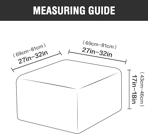 Miniatura 4 de TOPCHANCES Funda otomana de terciopelo, fundas cuadradas para reposapiés, funda elástica para taburetes de pies, protector de muebles con parte