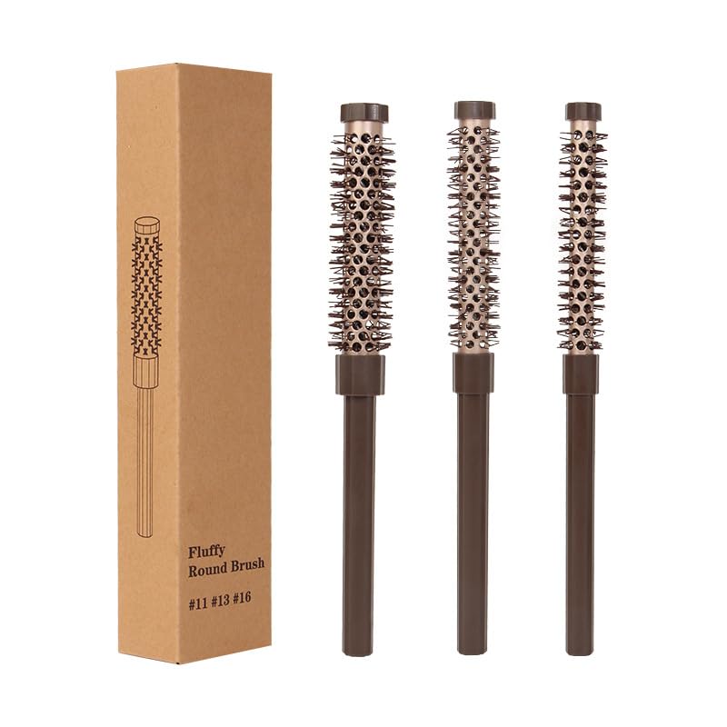 L3 Round Brush Set - Blowouts, Professional Hair Styling Brushes for Volume, Curls and Smooth Finish - Heat Resistant Barrel - Lightweight Design - 2 Piece Set