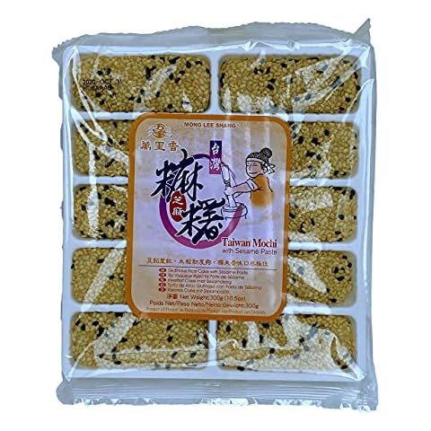 Mong Lee Shang Sesame Paste Mochi, Mochi Rice Cake, 10.5oz, 10 pieces, Pack of 1 Cover