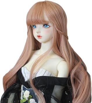 1/6 Long Wavy Wigs Curly Hair with Bangs Braid for 1/6 BJD Doll Ball Jointed DIY Toys Carrot color