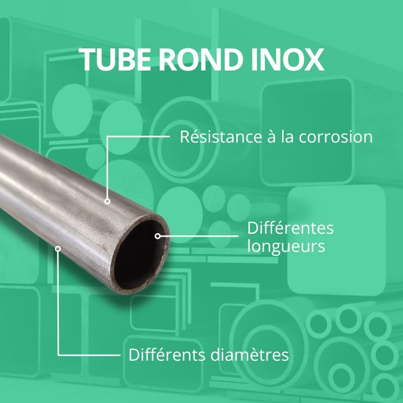 Tube inox 304L diamètre 17,2 mm Epaisseur - 1,6 mm, Longueur - 3 metres